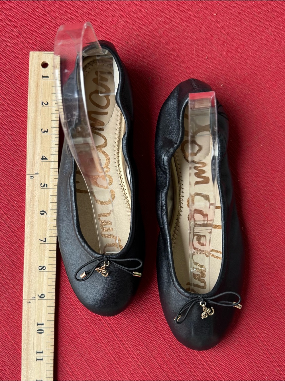 NEW Sam Edelman Felicia Ballet Flats Women’s Black Leather Bow Cushioned Size 6 - Picture 7 of 10